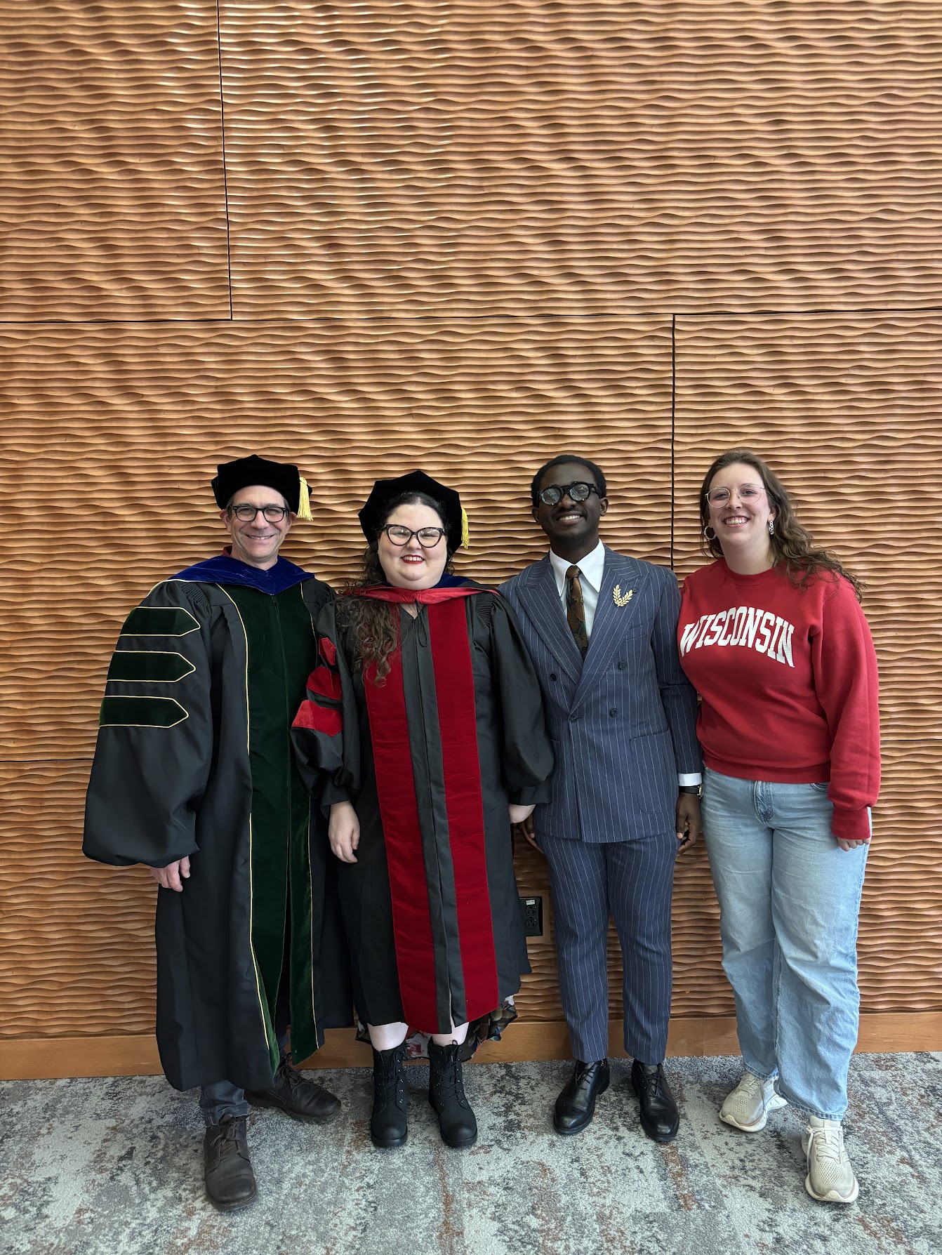 Sara with her adviser and fellow advisees in 2026