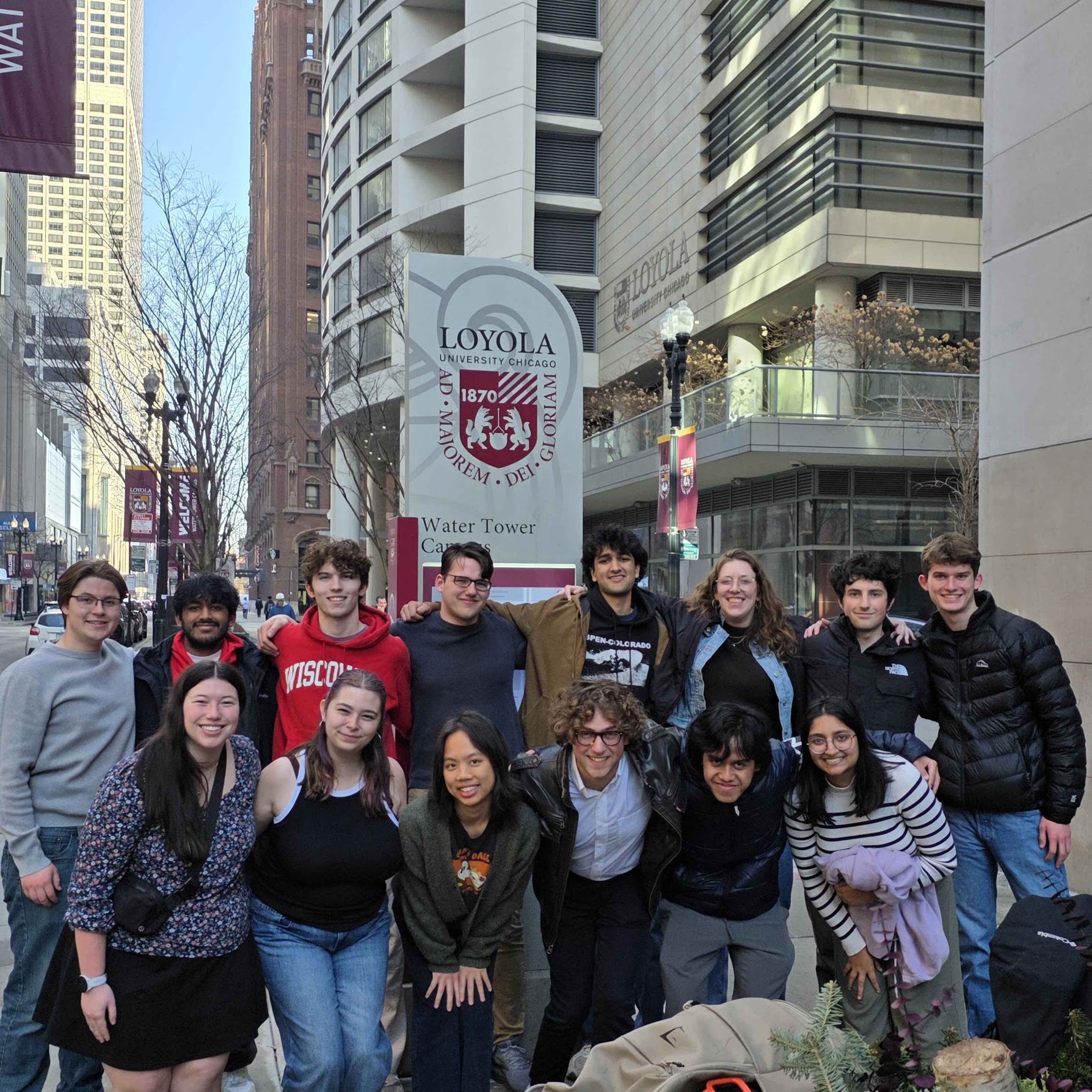 WSDS team members posing together outside Loyola Law School, 2026